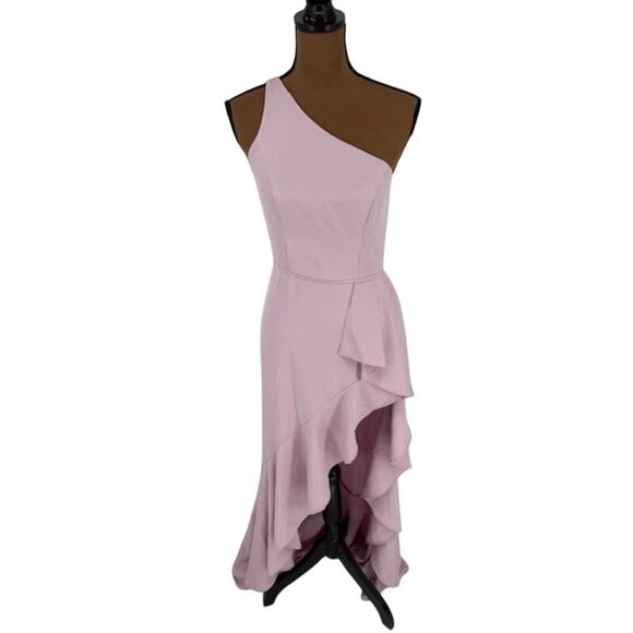Mac Duggal Dresses & Skirts - Ieena for Mac Duggal Lilac One Shoulder High Slit Ruffle Gown – Size 2 NWT